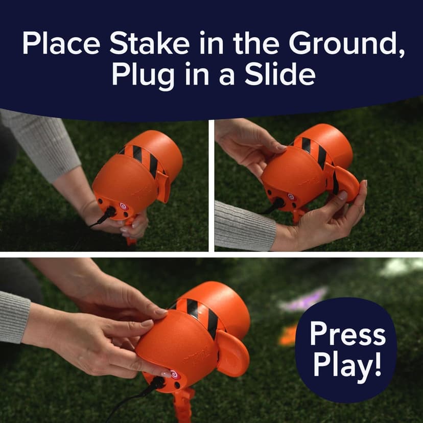 Star Shower Show LED Projector, AS-SEEN-ON-TV, Showcase Your Home With Full-Color Holiday, Use 2 or More for Spectacular Results, Hassle-Free, Includes 6 Halloween Slides, 7 In, Orange