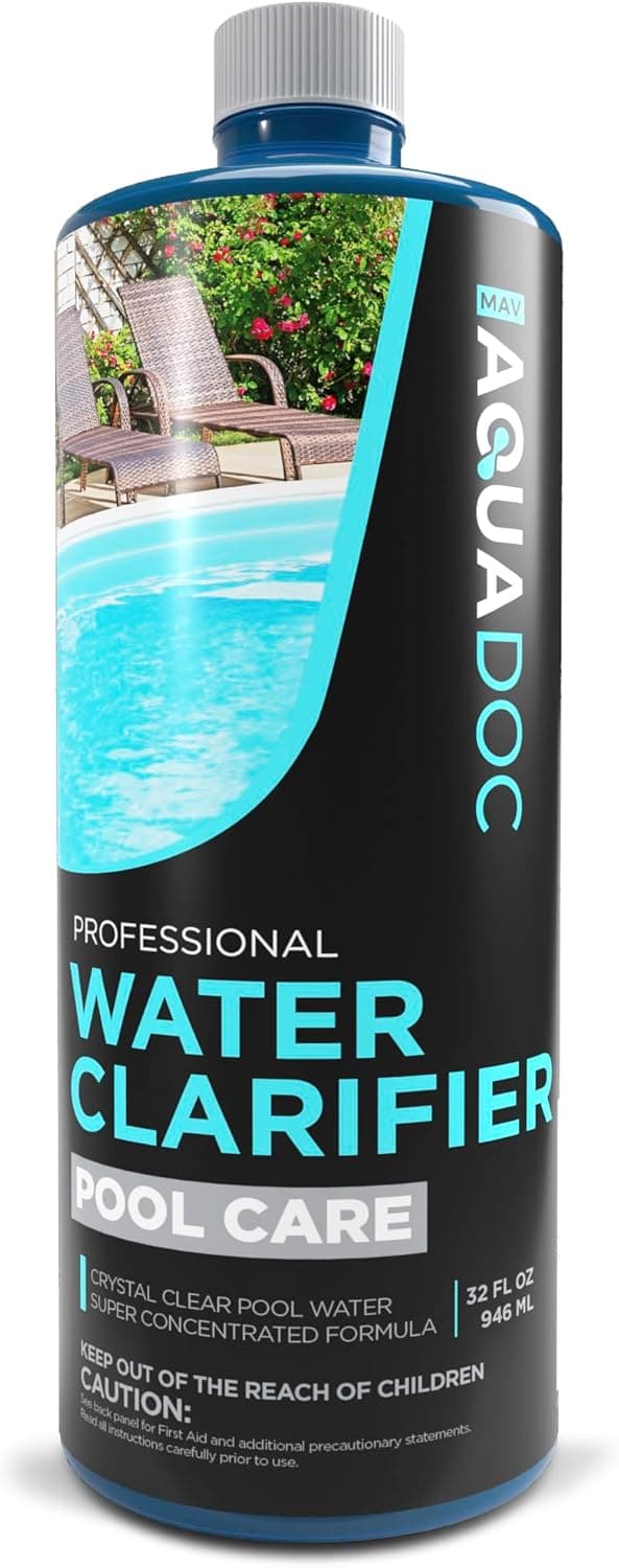 Pool Clarifier Liquid for Fast Acting Cloudy Water Treatment, Swimming Pool Water Clarifier Pool Owners Love, Use Our Clarifier to Keep Your Pool Clear - AquaDoc 32oz