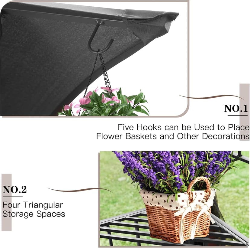 ECOTOUGE Outdoor Gazebo 10x10 for Patios, Double Waterproof Soft-top Canopy, Garden Tent with Netting for Party, Backyard, Grey
