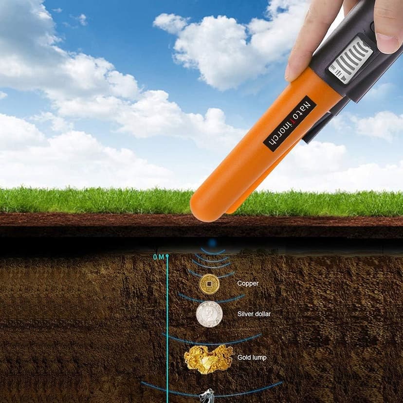Hand Metal Detector, High Sensitivity Metal Detector with LCD Display&Belt Holster,360°Scanning,All Metal Finder Locating Gold Coin Silver Jewelry Waterproof