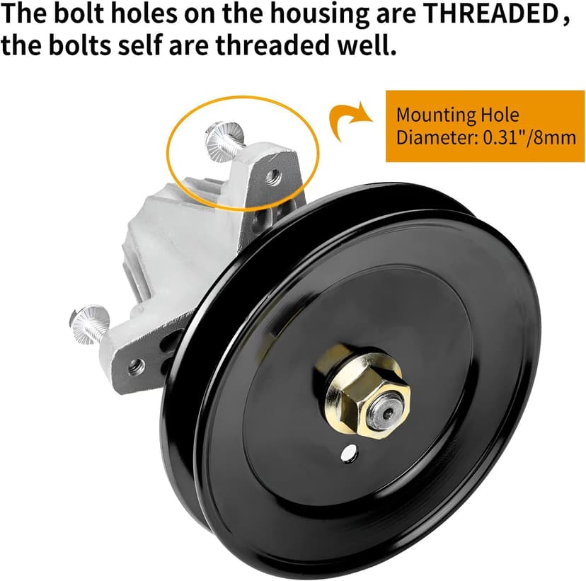 UP2WIN 918-04822B Spindle Assembly Compatible with Craftsman Cub Troy Bilt Pony Bronco 42" Mower Deck Tractor Riding Mower, Come with All The Mounting Hardware Including Threaded Bolt