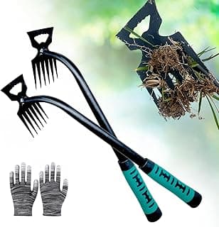 Weed Puller Tool-2Pcs Gardening Hand Weeder Tools, 2025 New Weeding Artifact Uprooting Weeding Tool, Manganese Steel Weed Removal TooL, 6 Teethes Dual Purpose Manual Weed Pulling Tool for Yard Gardenl
