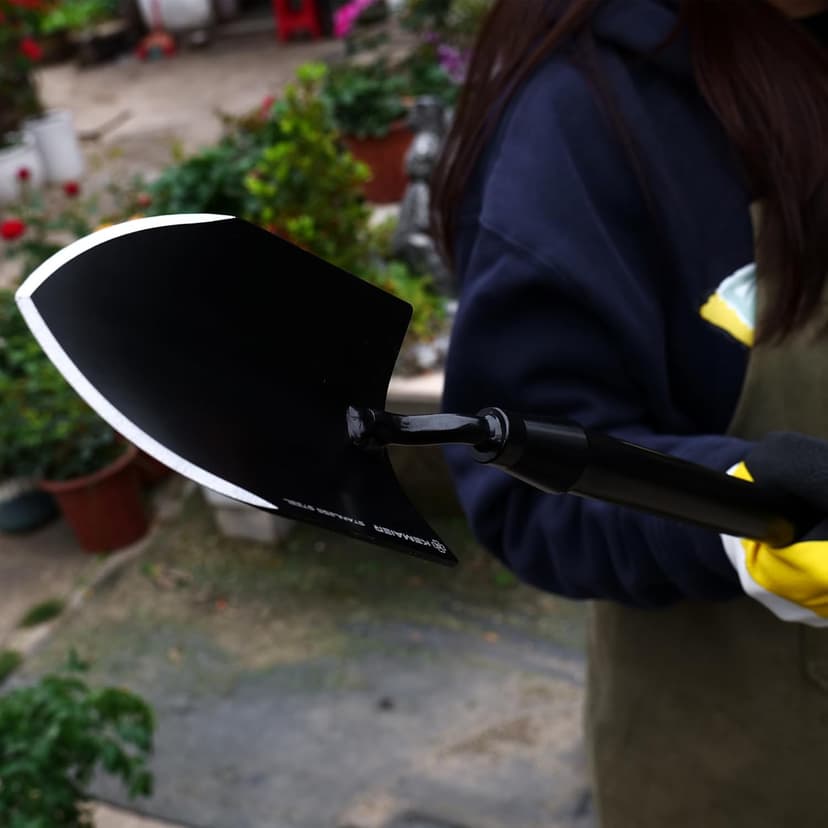 47.6-Inch Long Handle Garden Trowel - Heavy Duty Stainless Steel Garden Spade and Shovel, Durable Gardening Hand Tools for Digging, Planting, and Weeding