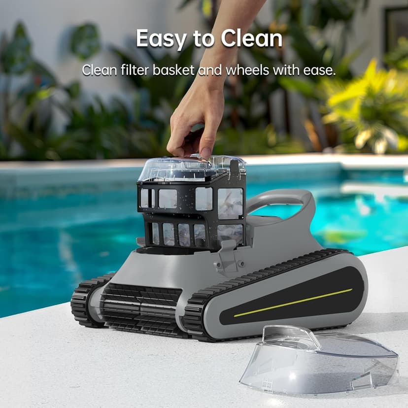 Pool Vacuum for Above Ground Pool: NexTrend Cordless Robotic Pool Cleaner Wall Floor Waterline Cleaning 180W Powerful Suction Last 150 Mins Automatic Robot for Inground Swimming Pool up to 2,050 sq.ft