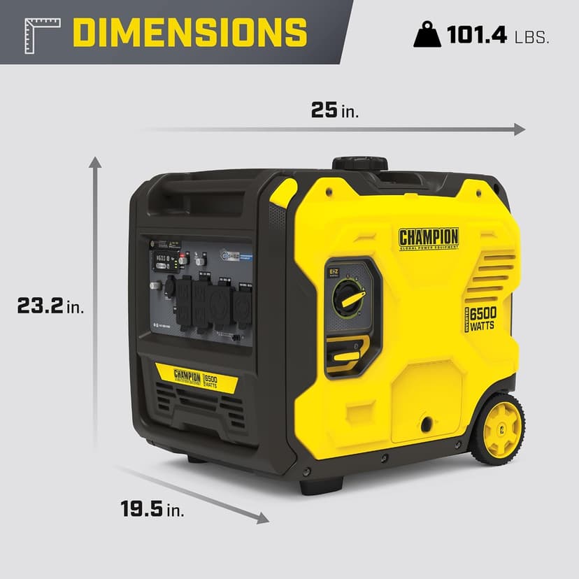 Champion Power Equipment 6500-Watt RV Ready Portable Inverter Generator with Quiet Technology and CO Shield