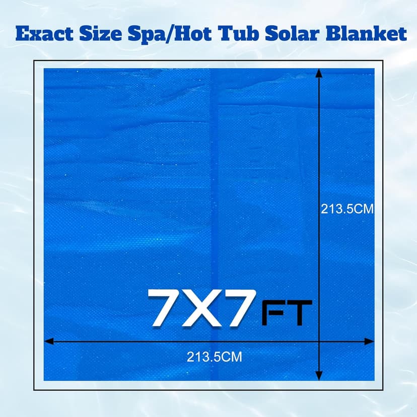 Hot Tub Bubble Blanket,16-mil 7x7 Foot Square Spa Cover Hot Tub Solar Cover, Heavy-Duty Heat Retaining Thermal Blanket.