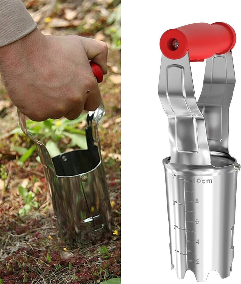 FLORA GUARD Bulb Planter with Depth Markers - Automatic Soil Releasing Seed Bulb Transplanter for Planting/Digging Tulips, Daffodils, Dahlias and More!
