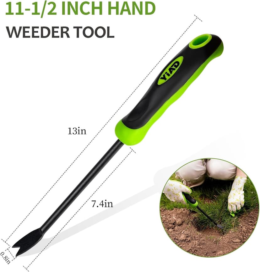 Dandelion Weed Puller Tool, Heavy Duty Weeding Tool with Ergonomic Handle Garden Weed Remover Tool for Planting, Flower and Vegetable Care in Lawn Garden Yard