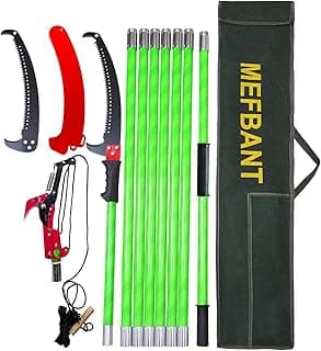 Pole Saw for Tree Trimming - 27FT Extendable Tree Pruner, Long Handle Tree Trimmer, High Reach Branch Cutter, Heavy Duty Pole Pruning Saw, Tree Cutting Tool for Hard-to-Reach Branches