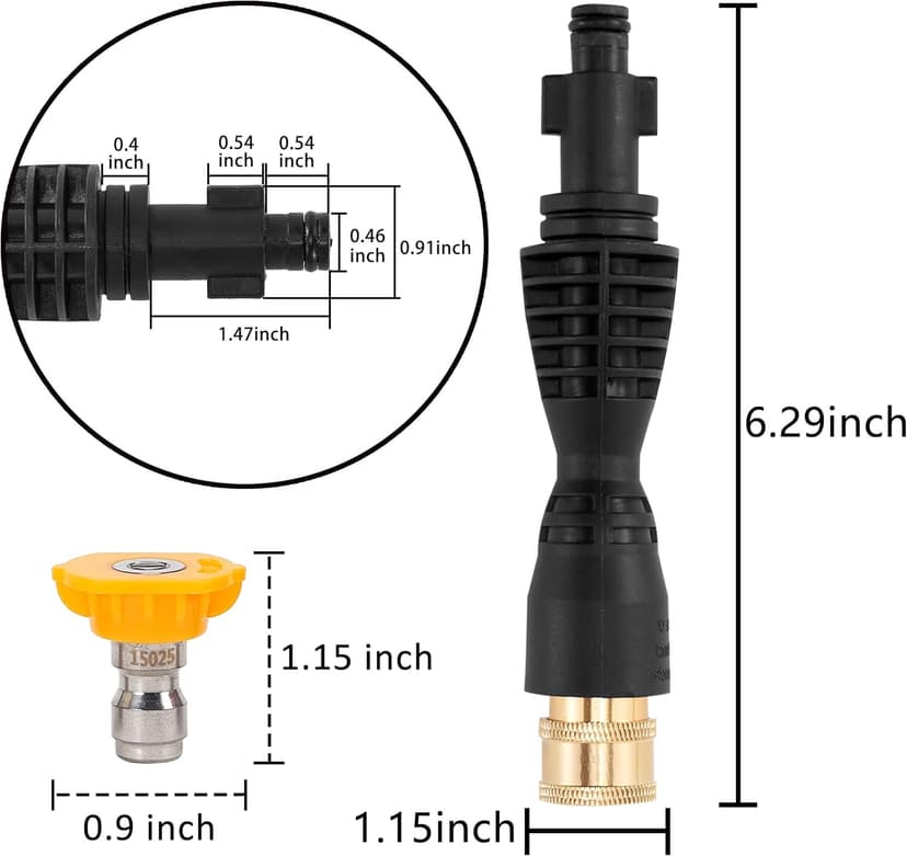 M MINGLE Foam Cannon, Compatible with Portland Husky and Ryobi Pressure Washer, with 5 Nozzle Tips, 1/4 Inch Quick Connector