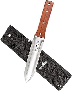 Garden Guru Hori Hori Gardening Knife for Weeding, Digging, Pruning, and Cultivating - Stainless Steel Full Tang Blade | Marks for Measuring Planting Depth