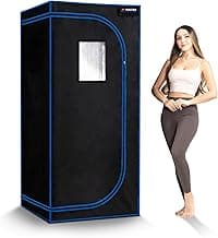 Foldable Sauna Infrared, Portable Sauna for Home, Sauna Tent Sauna Box, Indoor Portable Sauna, Zip Up Sauna Room with 1300W Power, Max 140°F Sauna, Black