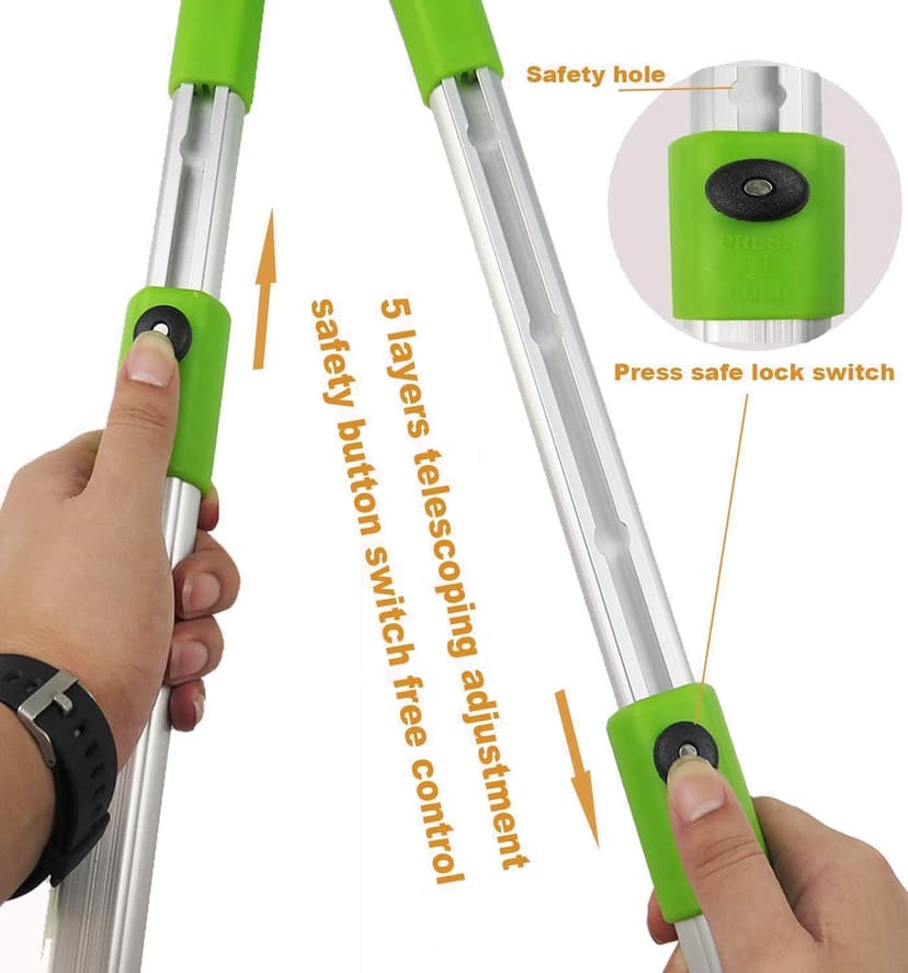Heavy Duty Anvil & Bypass Lopper with Telescopic Handle (26-41 Inch) - 5-Layer Adjustable Garden Pruner, 2-Inch Branch Cutter for Tree Trimming