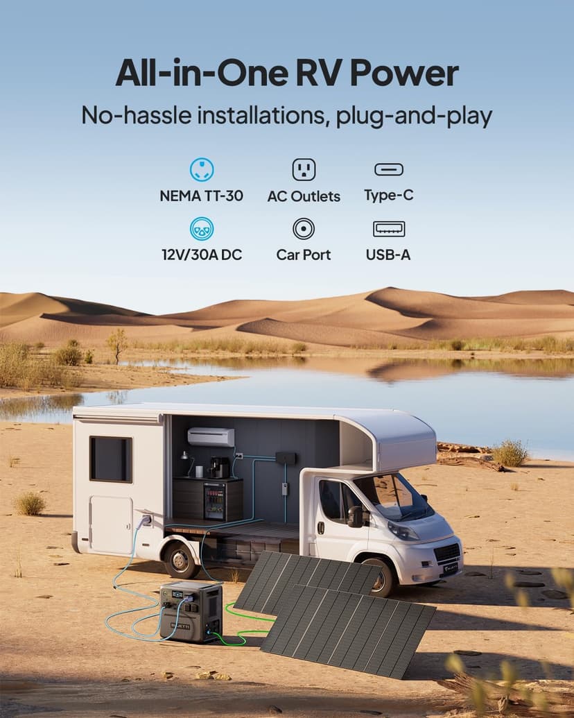 BLUETTI Solar Generator Pioneer 150 (AC240) & B210 Expansion Battery (Ships Separately), Expand to 3686Wh LiFePO4 Battery Backup w/ 3 2400W AC Outlets, IP65 Water Resistant，for Camping, RV