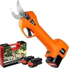 Pruning Shear Battery Powered, Kebtek Cordless Portable Electric Pruner with 2Pack 2Ah Rechargable Batteries -16.8V 25MM(0.98Inch) Cutting Diameter