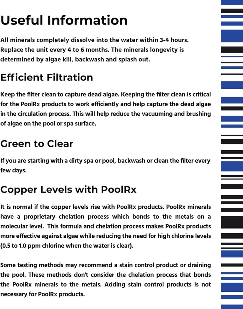 Pool RX 101001 6 Month Algaecide Blue Treats 7.5k-20k gallons, Single, Unit