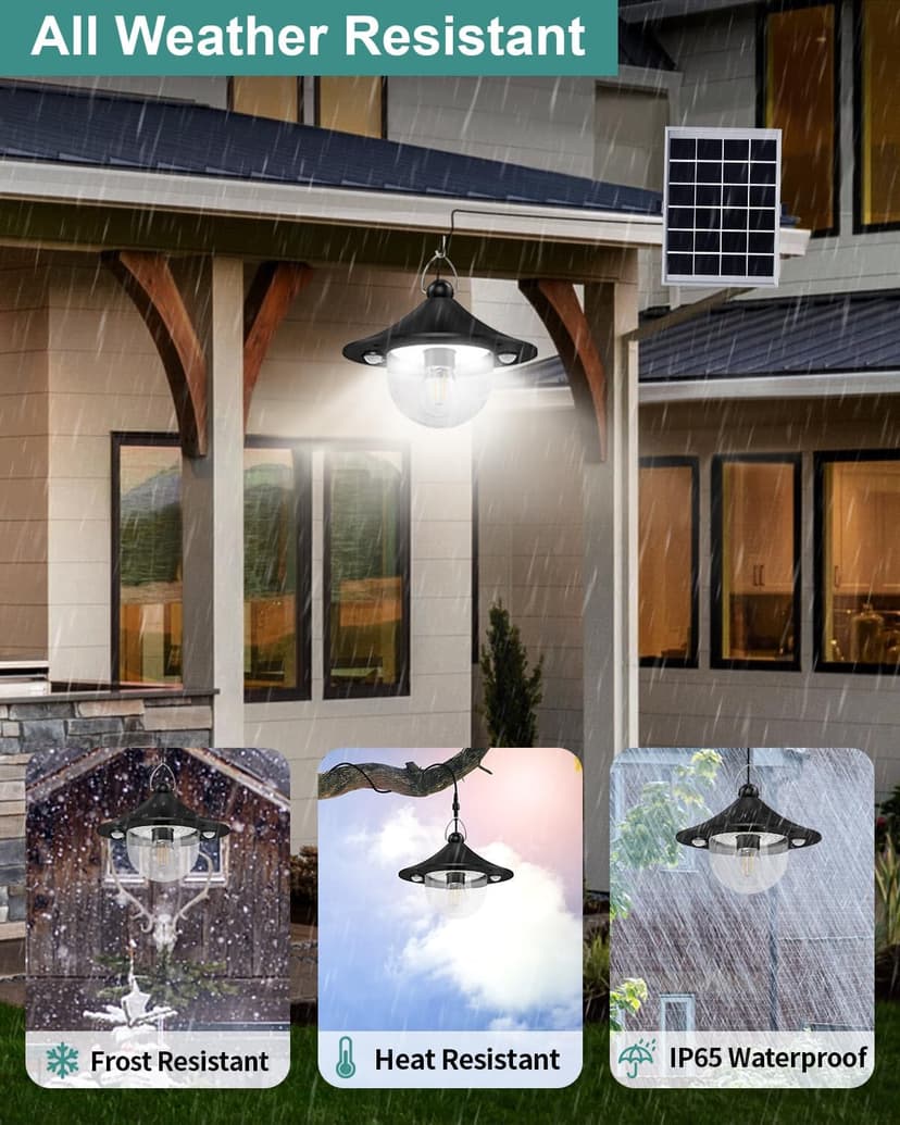Solar Shed Light Outdoor Indoor 3000LM Solar Lights Daytime Available with Remote Control,Double Motion Sensor & 5 Lighting Modes, Solar Indoor Lights for Gazebo,Shed,Garage,Barn
