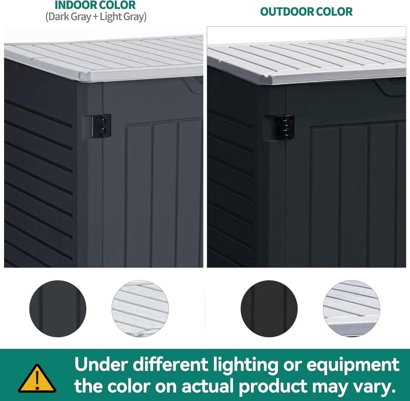YITAHOME Outdoor Horizontal Storage Sheds w/o Shelf, Weather Resistant Resin Tool Shed, Multi-Opening Door for Storage of Bike, Trash Cans, Garden Tools, 35 cu ft, Waterproof, Lockable, Dark Gray