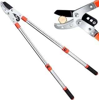 26-40" Extendable Anvil Loppers, Branch Cutter w/2 inch Cutting Capacity, Tree Trimmer w/Compound Action, Heavy Duty Telescopic Tree Pruner, Handle Adjustment, Chop Thick Branches Effortless