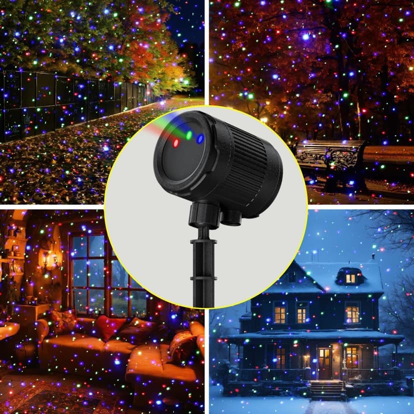 Laser Christmas Projector Lights Outdoor, 3 Color Laser Light Projector, Firefly Lights Show with RF Remote, Waterproof, Indoor Holiday Decoration, Christmas Gift, Wedding, Home Decor, Party, Garden