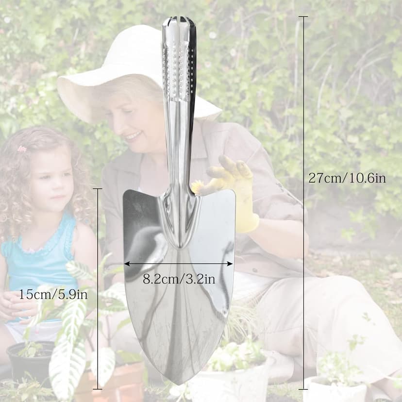 Garden Shovel Hand Trowel, Stainless Steel Gardening Hand Tools, Spade Shovel for Planting, Transplanting, Weeding, Digging