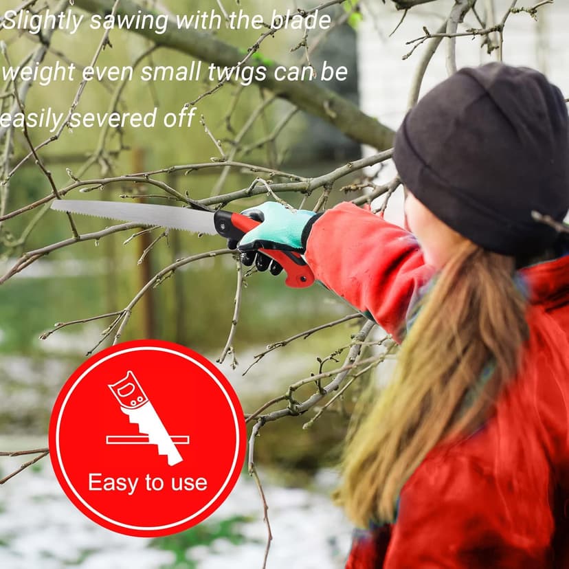 Pruning Saw with Scabbard Japanese Fixed Straight Hand Saw, Portable Tree Limb Cutter 11 Inch Blade Garden Pruner tool for Camping, Dry Wood and Fruit Trees