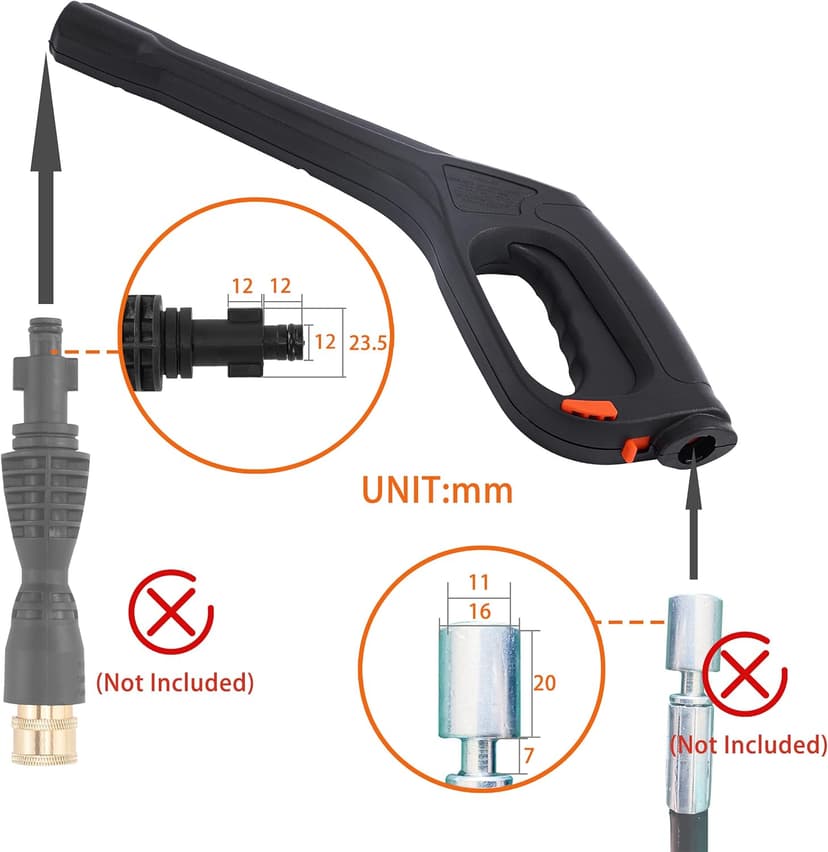 Pressure Washer Gun, Compatible with Some Portland Husky Black Decker Ford Pulsar Shopforce Taskforce Powerwasher Taskmaster Electric Pressure Washers, Replacement Power Washer Gun 2000 PSI