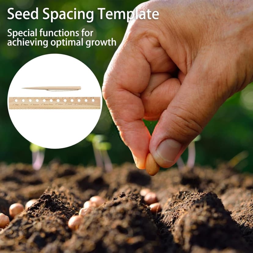 Seeding Spacing Ruler Seed Planting Ruler with Holes Plant Spacing Template Plant Dibber Spacing Template Wooden Accurate Gardening Tool for Vegetable Gardens and Precision Gardening