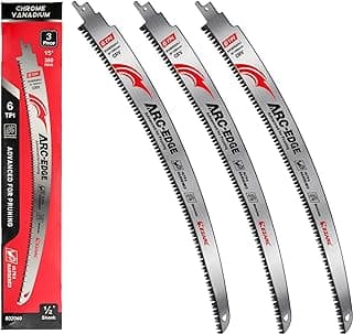 EZARC Japanese Teeth Reciprocating Saw Blade 15 Inch, Arc Edge Wood Pruning Saw Blades 6TPI for Tree Trimming, Wood Cutting, 3 Pieces
