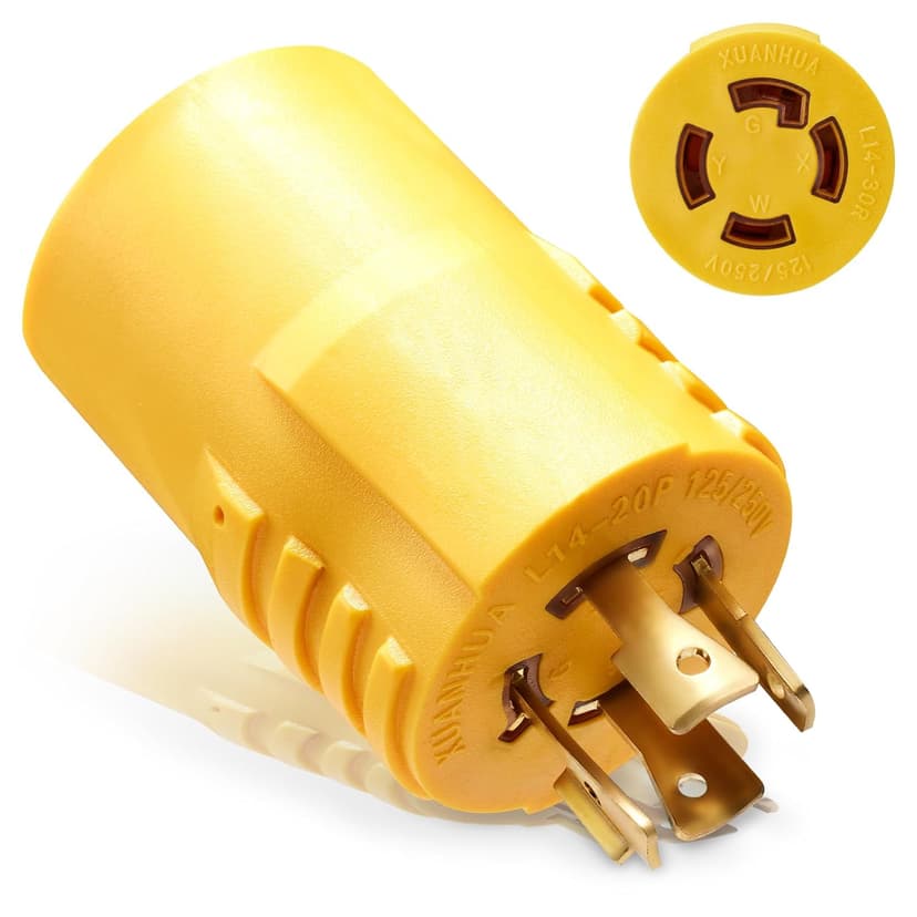 20Amp to 30Amp Adapter , L14-20P to L14-30R Twist Lock Adapter ,20 Amp 125/250V to 30 Amp Generator Plug for RV, Campsites, Household,Emergency Backup