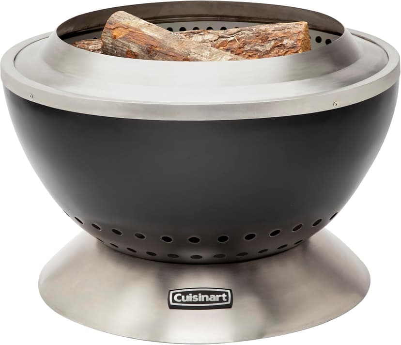Cuisinart 24” Cleanburn Smokeless Fire Pit with Removable Base for Ash, Portable Outdoor Wood Burning Fireplace, Smoke Free Stainless Steel Outdoor Heater, Enhanced Airflow and Easy Cleanup