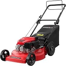 PowerSmart Self Propelled Gas Lawn Mower, 22 in. with 170cc OHV Engine, 3-in-1 Rear-Wheel-Drive High Wheels, Red