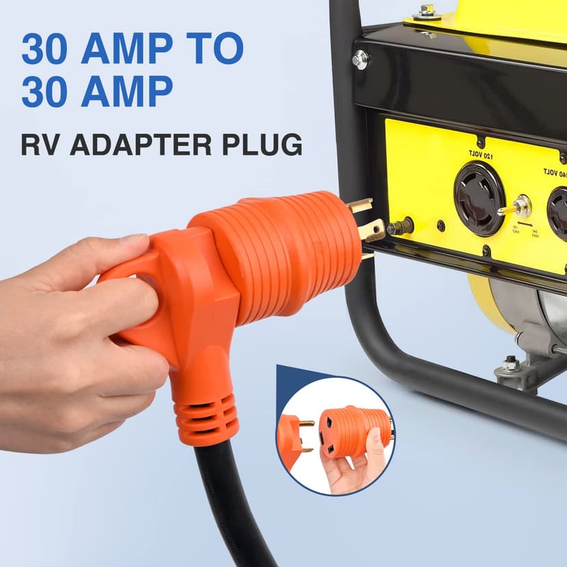 Nilight 30 A to 30A RV Power Adapter 4 Prong Locking Plug 125 Volt Heavy Duty Converter L14-30P to TT-30R 30Amp Male 30 Amp Female Receptacle for RVs Camper Caravan Generator