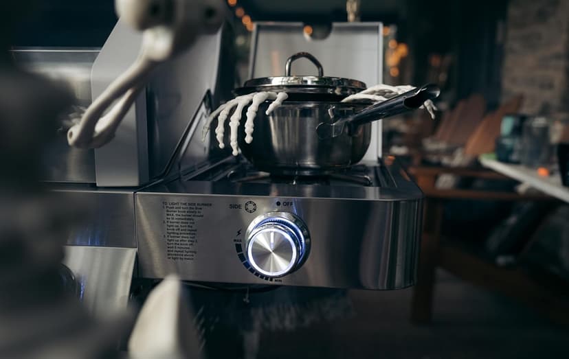 Monument Grills Larger Convertible 4-Burner Natural Gas Grill Stainless Steel Cabinet Style Propane Grills, LED Controls,Side Burner(Without Conversion Kit)