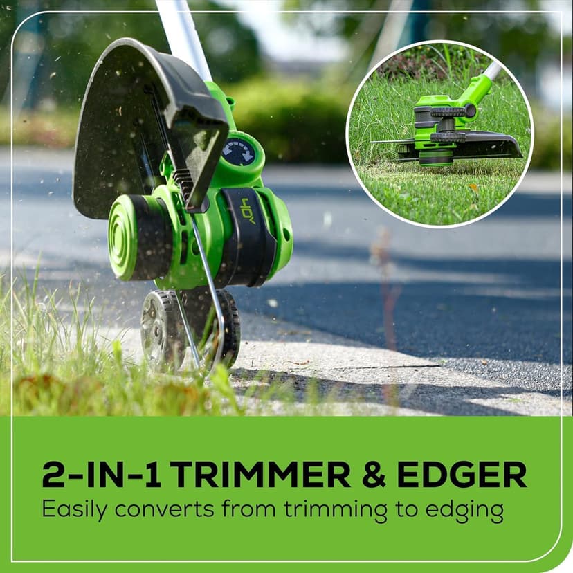 Greenworks 40V 21" Self-Propelled Lawn Mower,Axial Leaf Blower(500 CFM / 120 MPH),13" String Trimmer with 2 Batteries(5Ah+2Ah) & Chargers
