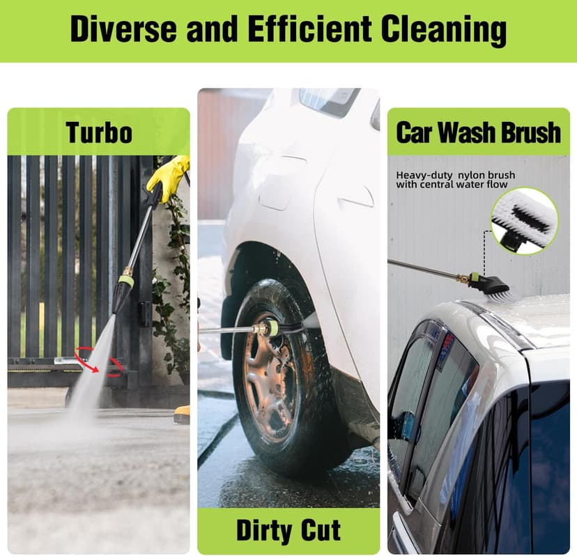 Electric Pressure Washer, 4500PSI 2.7GPM Electric Power Washer with Foam Cannon, 4 Nozzles, 35FT Power Cord, 25FT Hose, Turbo, Dirty Cut, Brush, Pressure Washer for Cars