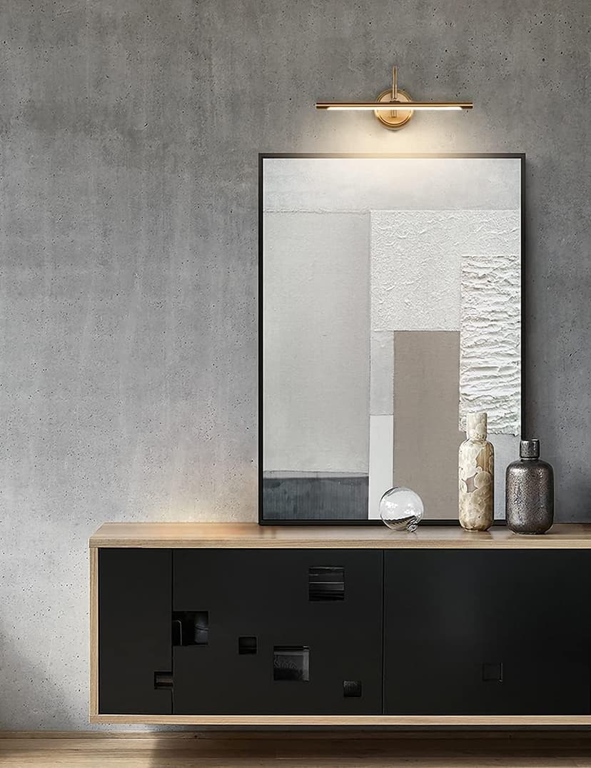 JOOSENLUX Modern Brass Picture Light Hardwired - 16.54'' for Wall Painting and Artwork Display - 7W LED Wall Lights(45W Eqv.) - Warm White 3000K - Hard Wired Connection with Swing Arm