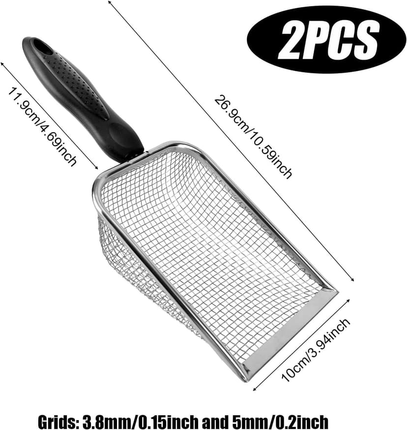 2pcs Gardening Sifter, Sand Compost Sifter with Handle Garden Sifters Compost Sifter Screen Garden Sieve Sifter Potting Scoop for Sand Rocks Dirt Compost