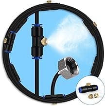lifeegrn Misting Cooling System, Outdoor Misting System for Patio, 40 FT Misting Line+10 Mist Nozzles+3/4" Brass Adapter,Outdoor Mister System for Patio Garden Trampoline Greenhouse