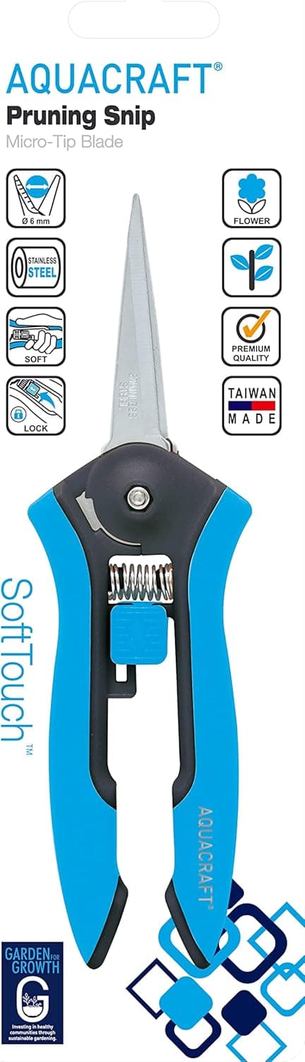 6.5” Gardening Tools Trimmer Pruning Snip, Pruning Scissors with Straight Stainless Steel Precision Blades
