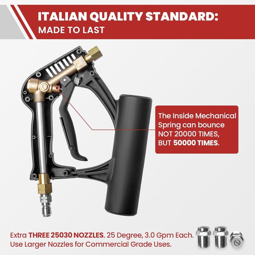 22" Pressure Washer Surface Cleaner with 4 Wheels & Dual Handles & 3 Nozzles, 4500PSI 6GPM Stainless Steel Pressure Washer Attachment for Concrete Driveway Sidewalk Deck Patio, Commercial Grade