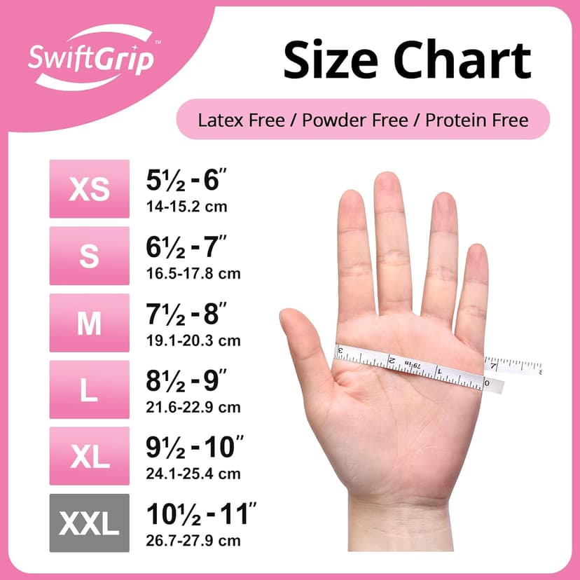 Pink Nitrile Gloves, 3-mil, Industrial Gloves Disposable Latex Free, for Cleaning & Esthetician, Rubber Powder-Free, 100-ct Box (Medium) Medium (Pack of 100)