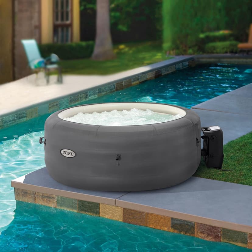 INTEX SimpleSpa Inflatable Hot Tub, 4 Person Jet Massage Spa with Built-in Pump