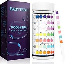 EASYTEST 7-Way Pool Test Strips, 150 Strips Water Chemical Testing for Hot tub and Spa, Accurate Test Bromine, Total Alkalinity, pH, Free Chlorine, Total Hardness, Cyanuric Acid, and Total Chlorine