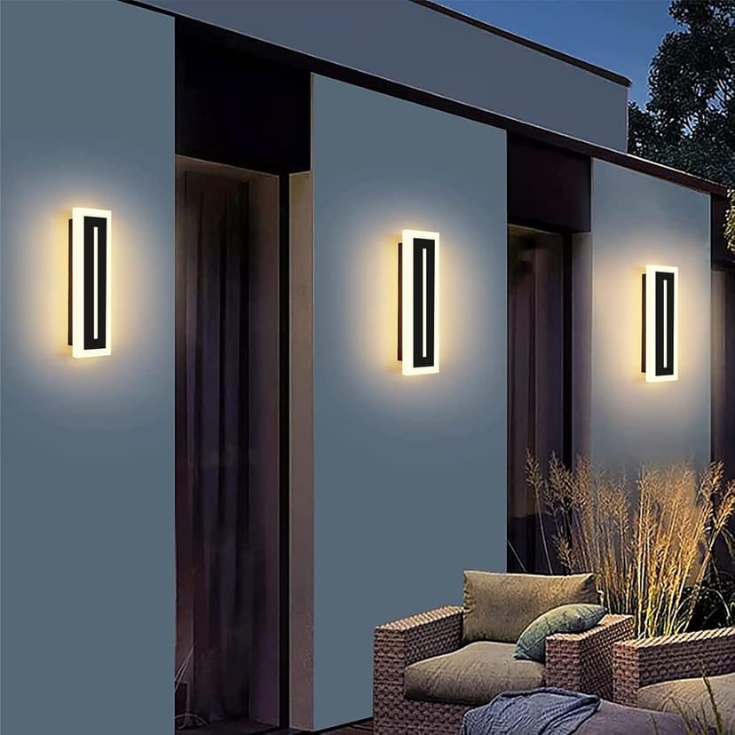 LED Long Wall Light Outdoor Wall Mounted Modern Lighting Fixture IP65 Waterproof Outdoor Wall Light, Suitable for Courtyard/Exterior Wall/Patio(6000K White Light, 23.6inch)
