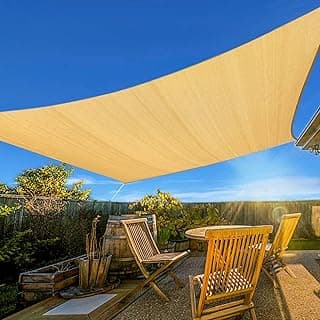 Artpuch Sun Shade Sail, 10'x13' Sand Rectangle, Curved Edged Commercial Grade 185GSM Permeable Outdoor Shade Cloth for Deck, Backyard, Patio (Custom Sizes Made)