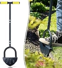 Colwelt Saw-Tooth Edger Lawn Tool, Half Moon Lawn Edger with T-Grip, Sidewalk Grass Long Handled Step Edger, 38-Inch