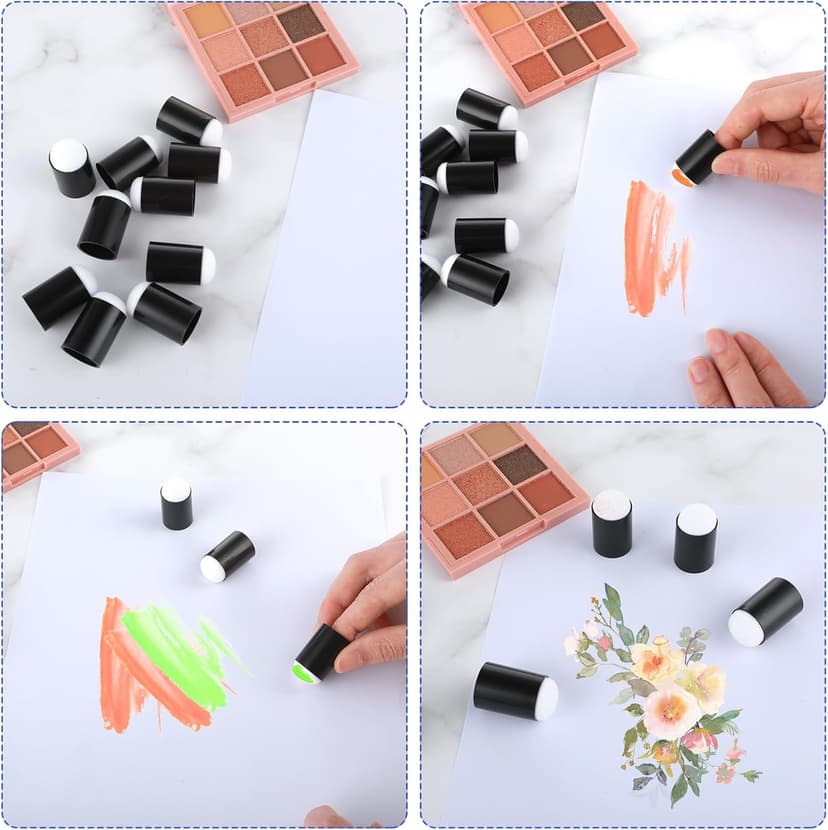 Finger Sponge Daubers, 20 Pieces Finger Painting Sponge Set Daubers Washable DIY Craft Drawing Tools Flower Stencil Finger Painting Brush for Card Making