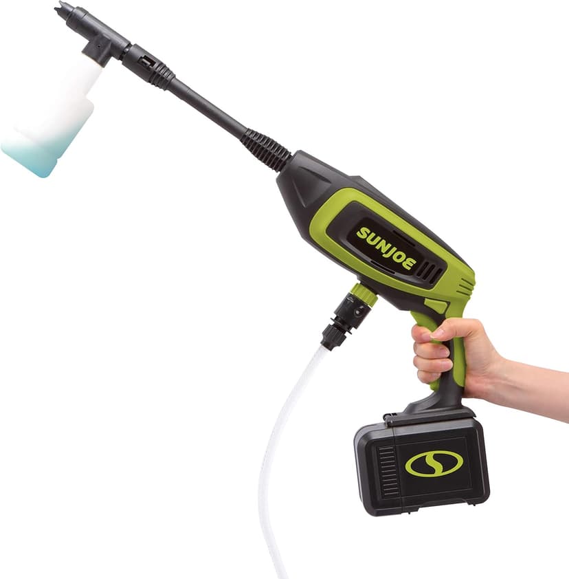 Sun Joe 24V-PP350-LTE 24-Volt IONMAX Power Cleaner Kit, W/ 2.0-Ah Battery + Charger, Water Siphon Hose, Utility Brush, and more, Portable Cleaning On-The-Go