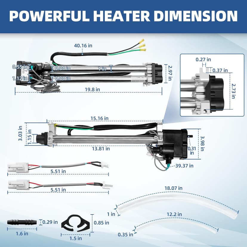 Hot Tub Heater 26-C3160-2S Replace 1995+ Hot Spring Spa Heater Watkins Tiger River No Fault Bathtub Heater 73791 C3160-2 C3564-2 73039 Hot Tub Parts 1kW/4kW 120V/240V 8.3A/16.6A